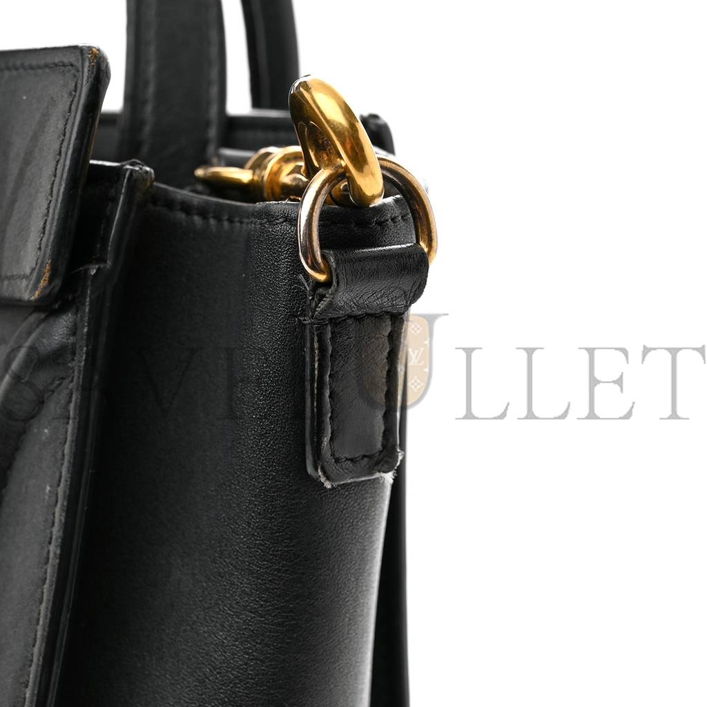 Ce**e smooth calfskin nano luggage black (20*20*10cm)