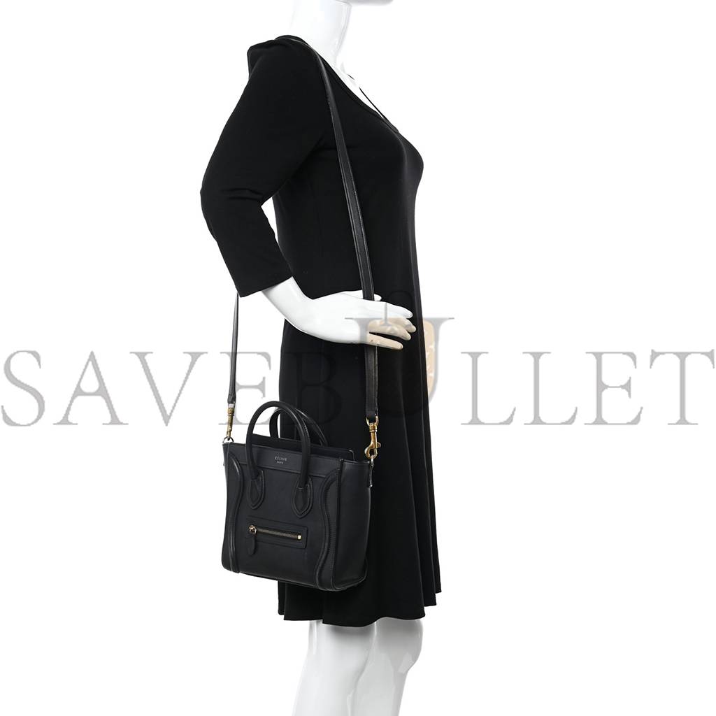 Ce**e smooth calfskin nano luggage black (20*20*10cm)