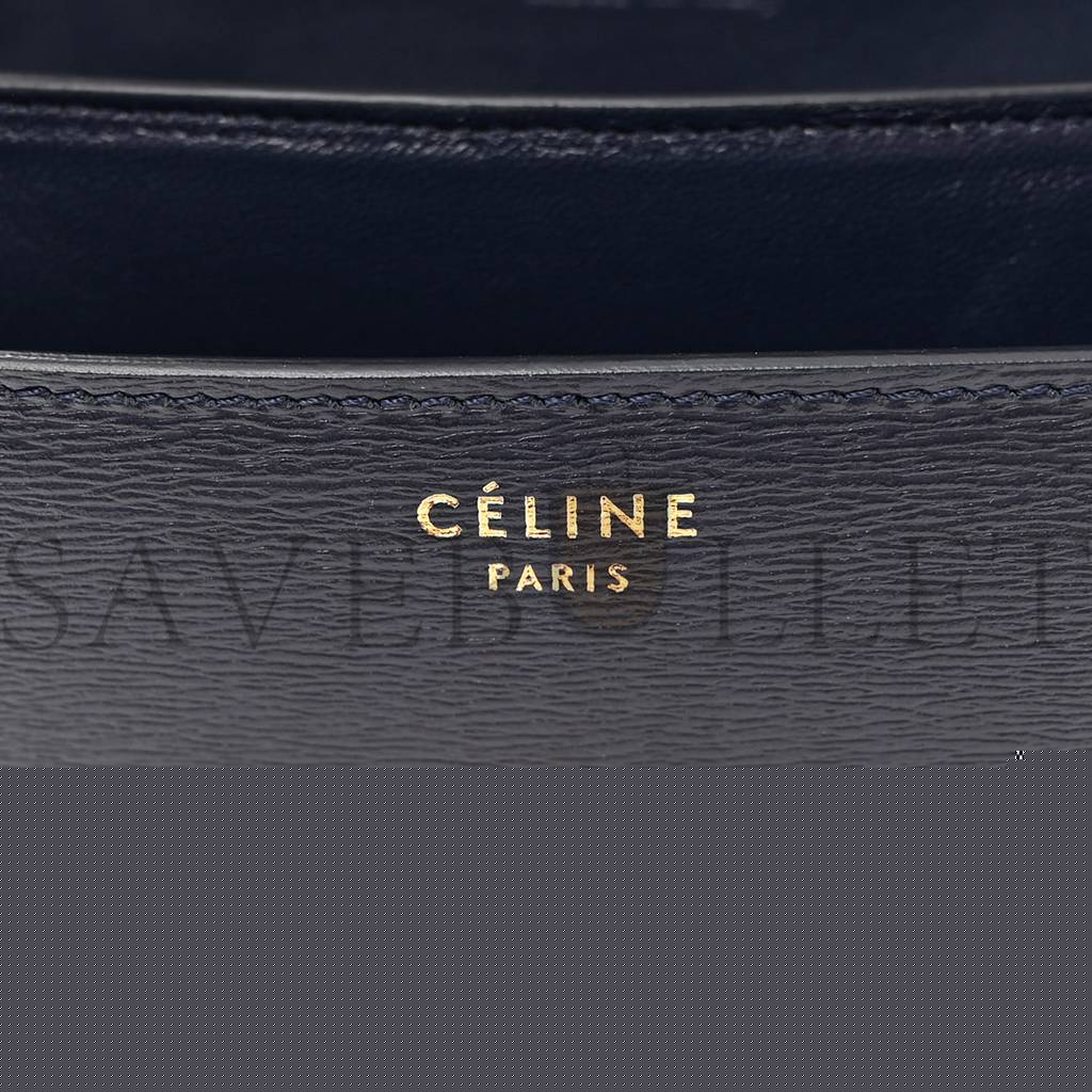 Ce**e liege calfskin medium classic box flap bag dark blue (23*18*6cm)
