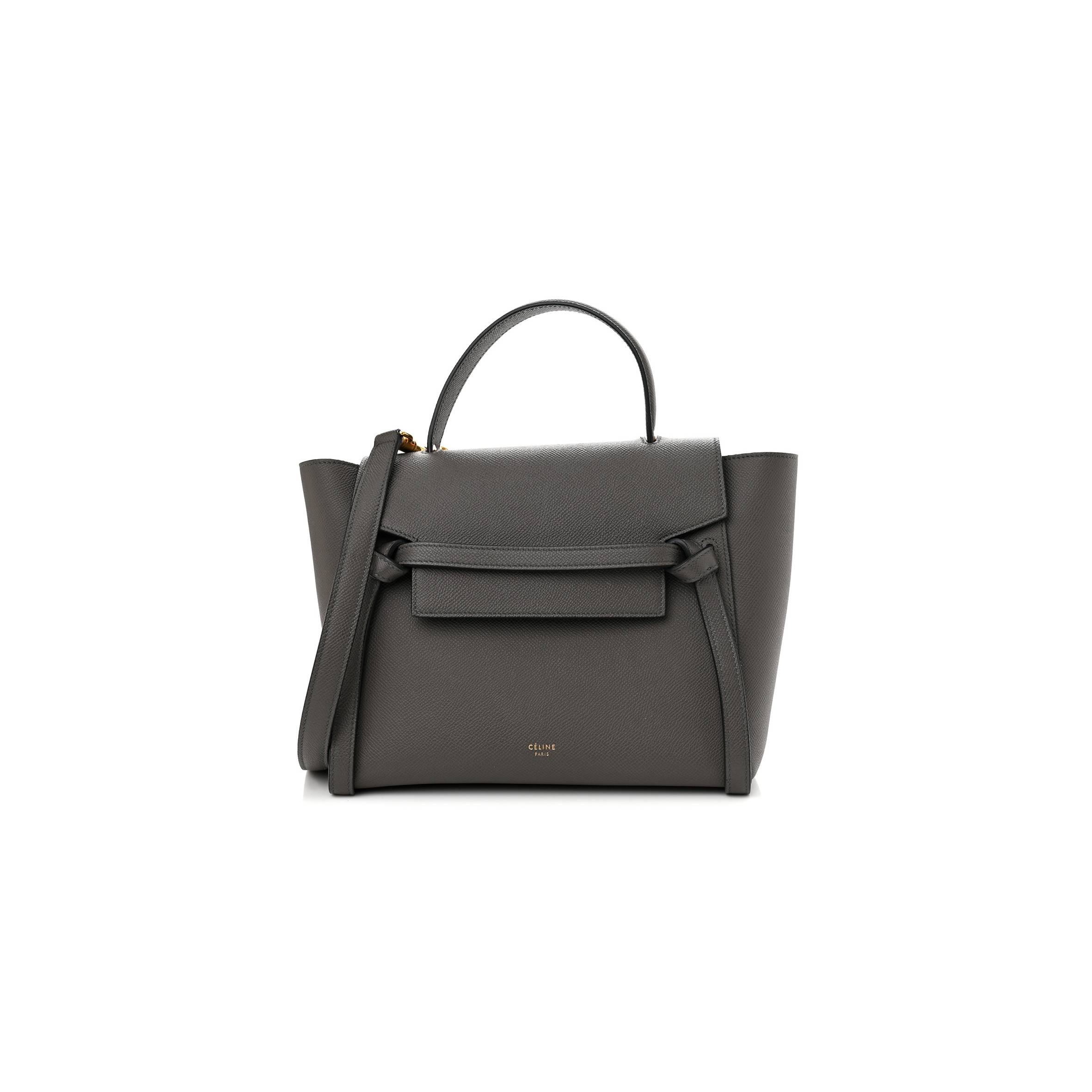 Ce**e baby grained calfskin micro belt bag grey (24*21*14cm)