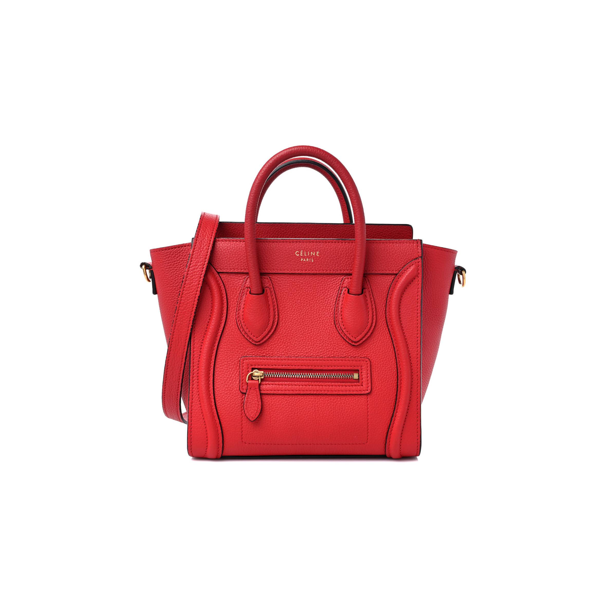 Ce**e drummed calfskin nano luggage red (19*19*10cm)