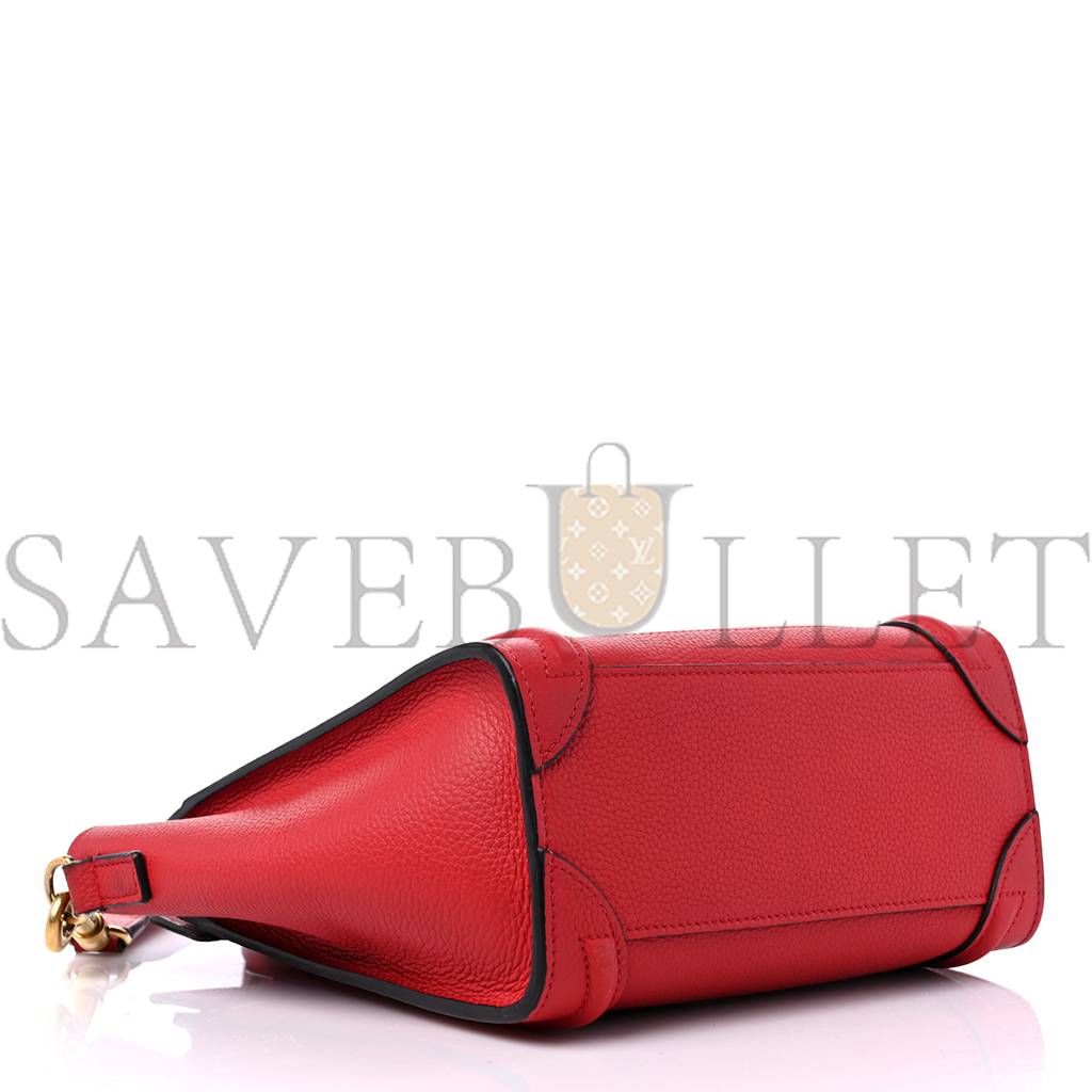 Ce**e drummed calfskin nano luggage red (19*19*10cm)