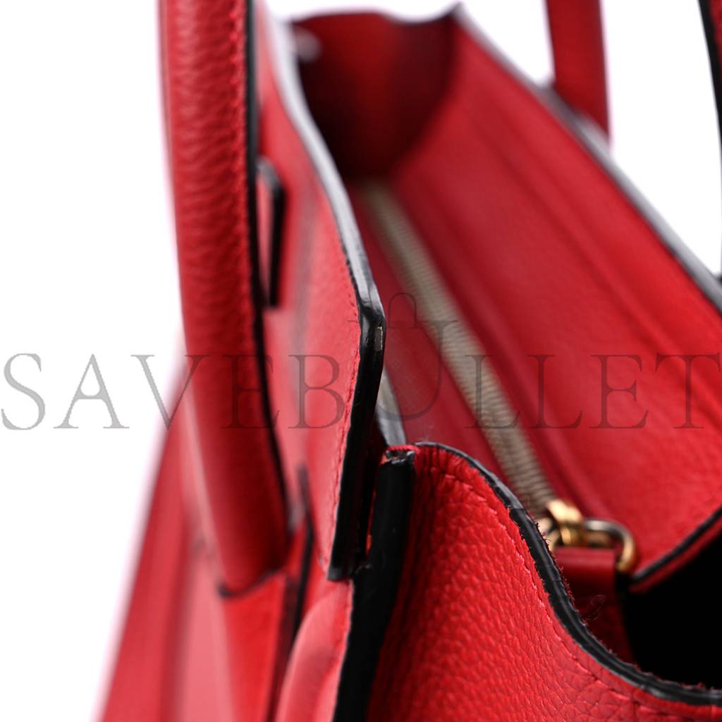 Ce**e drummed calfskin nano luggage red (19*19*10cm)