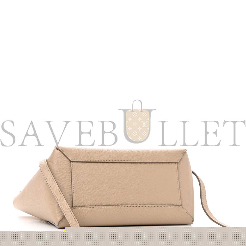 Ce**e grained calfskin micro belt bag light taupe (23*22*13cm)