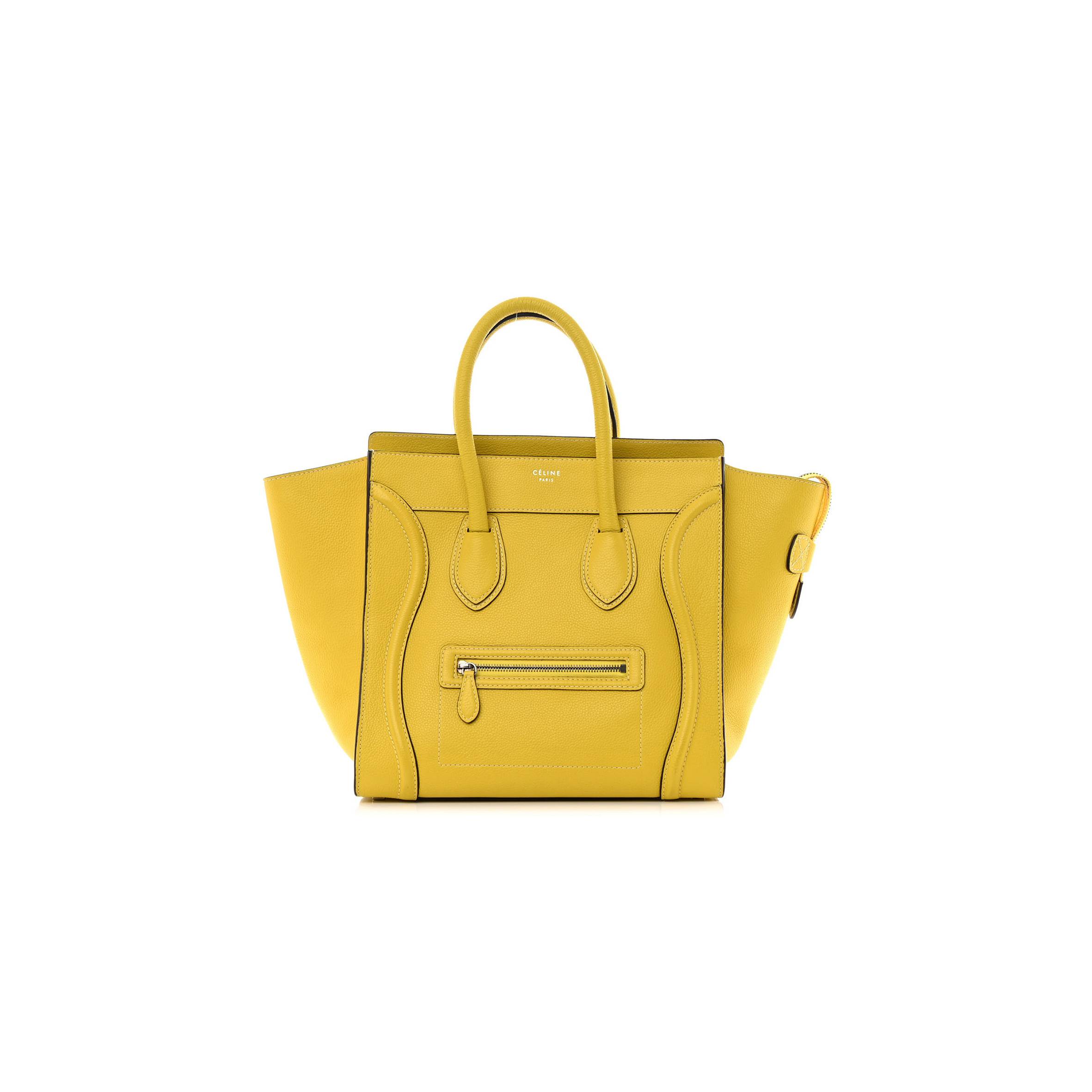 Ce**e drummed calfskin mini luggage citron (30*29*17cm)