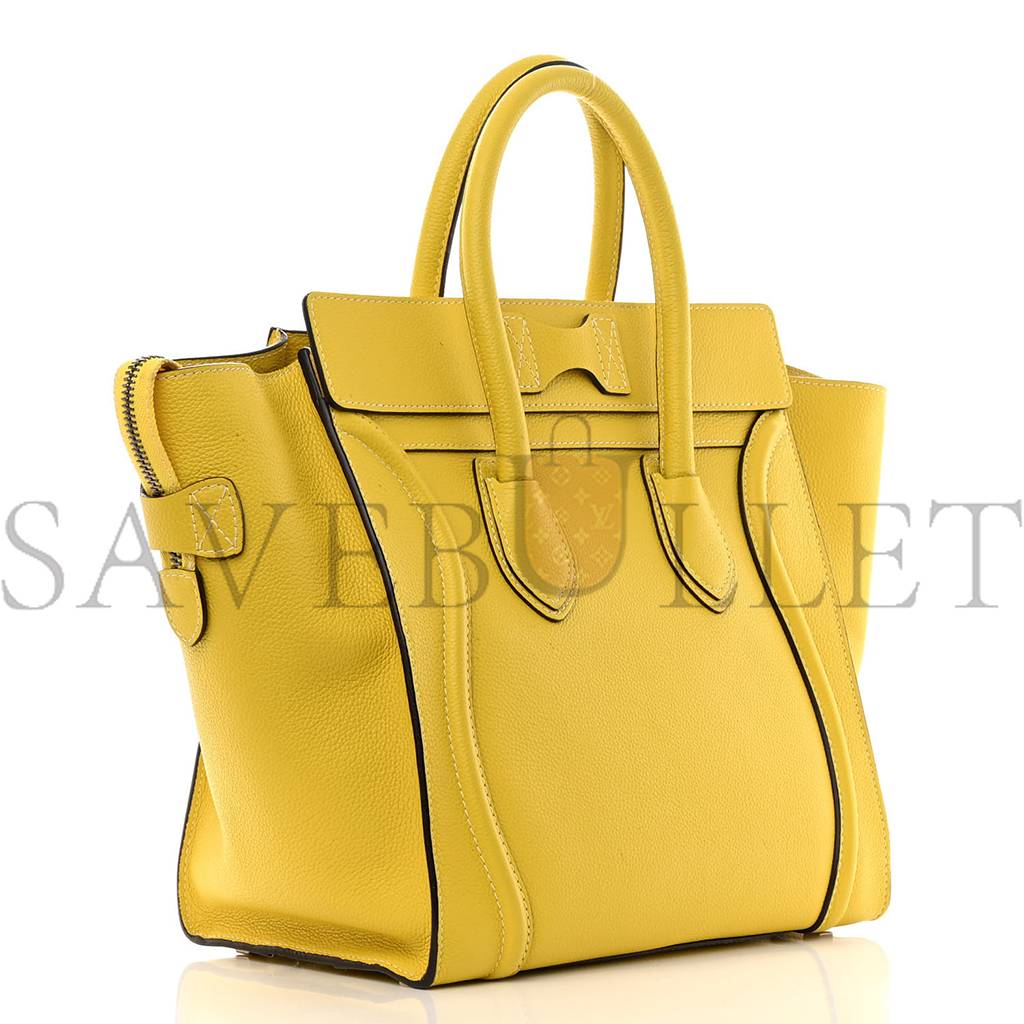 Ce**e drummed calfskin mini luggage citron (30*29*17cm)