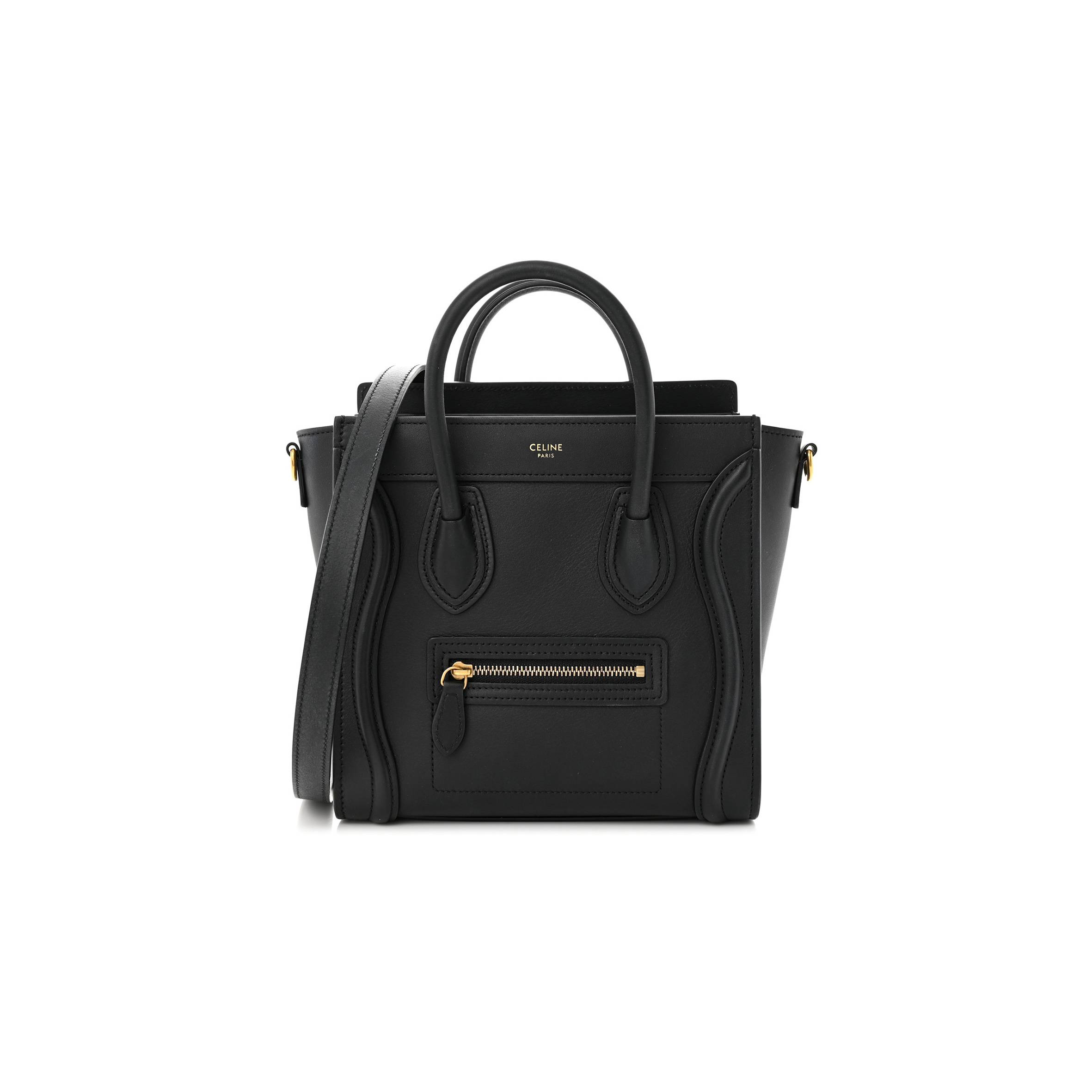 Ce**e smooth calfskin nano luggage black (20*20*10cm)