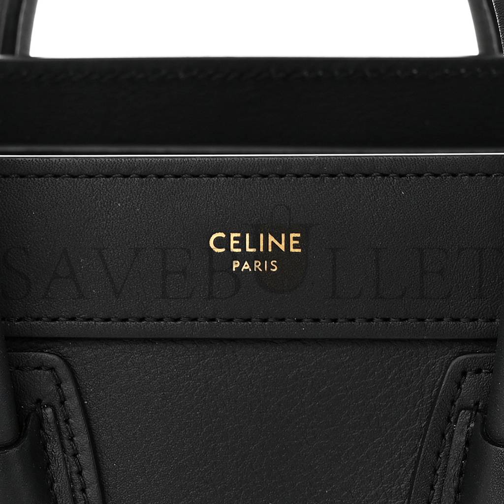 Ce**e smooth calfskin nano luggage black (20*20*10cm)