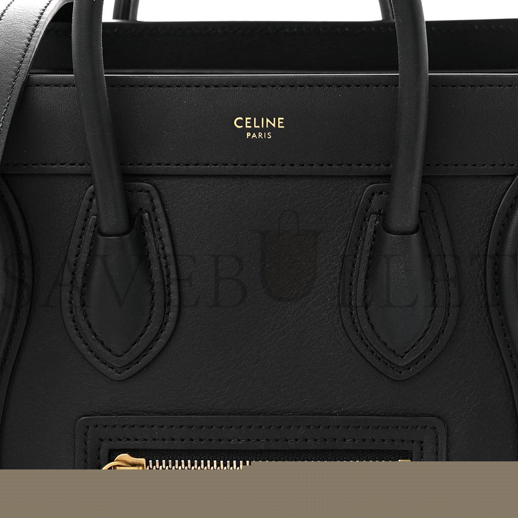 Ce**e smooth calfskin nano luggage black (20*20*10cm)