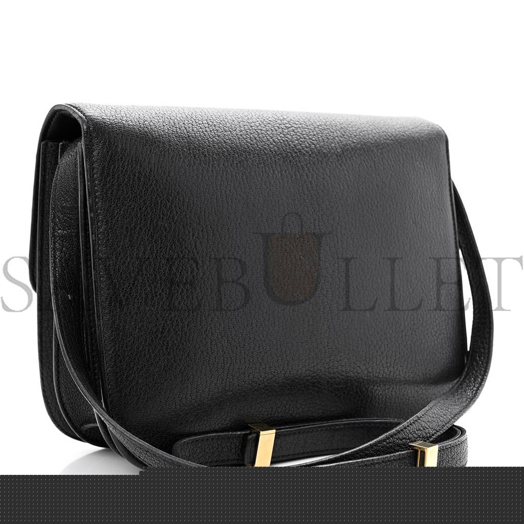 Ce**e liege calfskin medium classic box flap bag black (24*18*7cm)