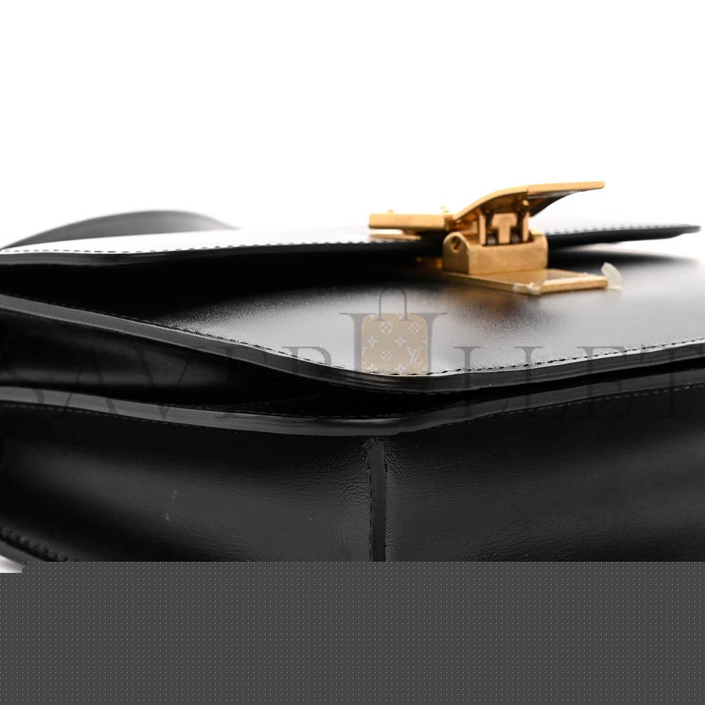 Ce**e box calfskin teen classic box flap bag black (18*15*6cm)