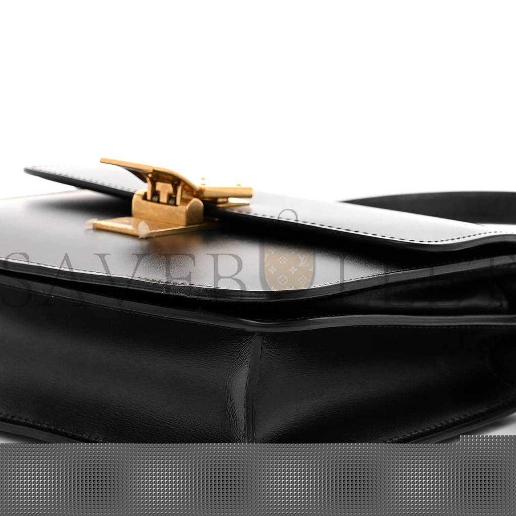 Ce**e box calfskin teen classic box flap bag black (18*15*6cm)