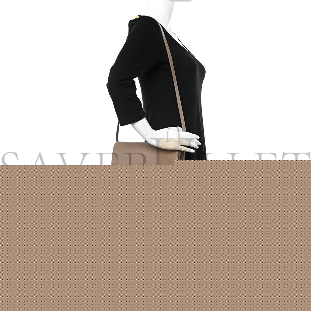Ce**e liege calfskin medium classic box flap bag taupe (23*17*6cm)