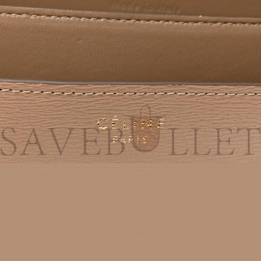 Ce**e liege calfskin medium classic box flap bag taupe (23*17*6cm)