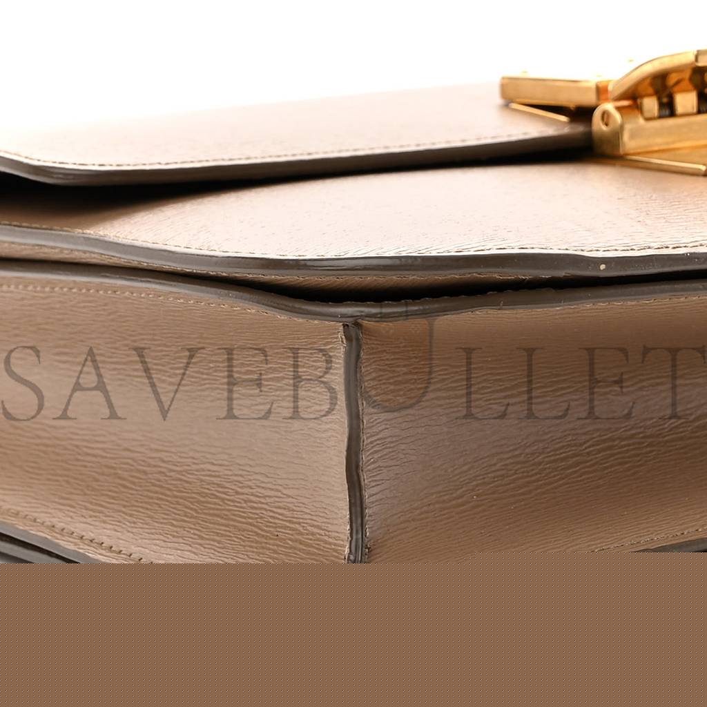 Ce**e liege calfskin medium classic box flap bag taupe (23*17*6cm)
