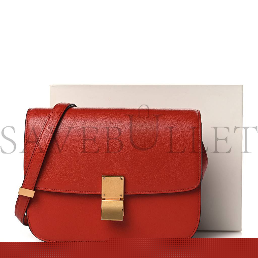 Ce**e goatskin medium classic box flap bag cinnamon (23*18*6cm)