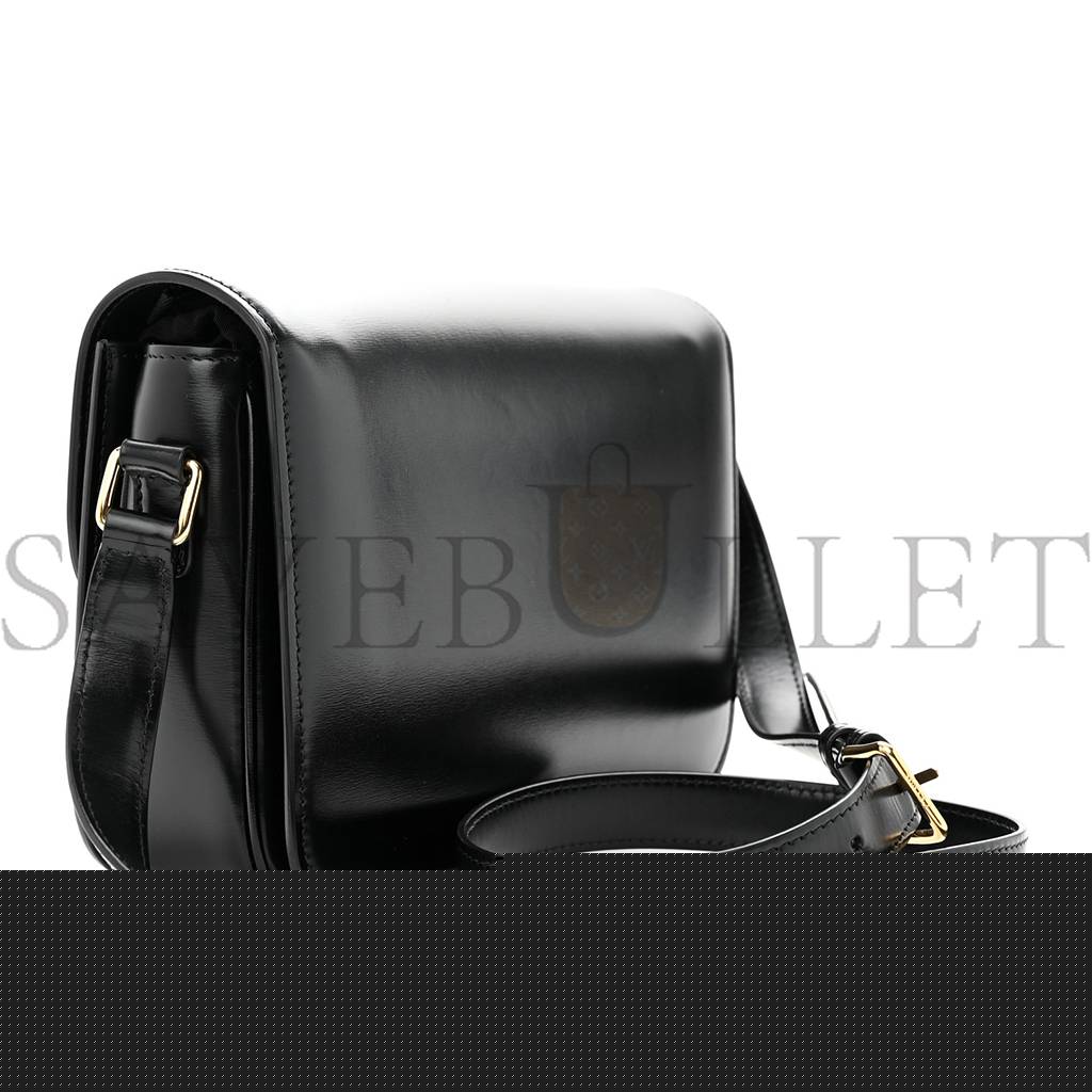 Ce**e shiny calfskin medium triomphe black (23*15*5cm)