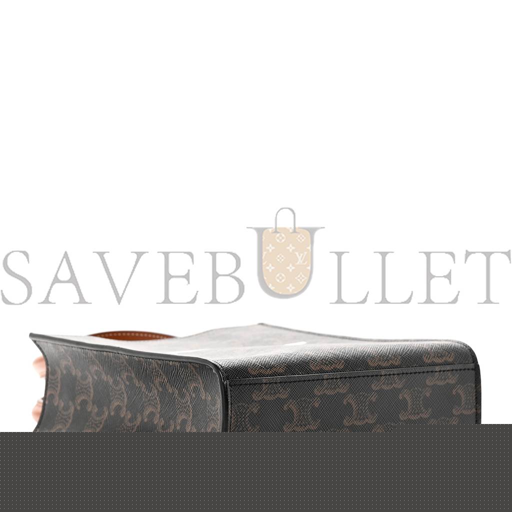 Ce**e triomphe canvas calfskin mini vertical cabas tan (25*20*17cm)