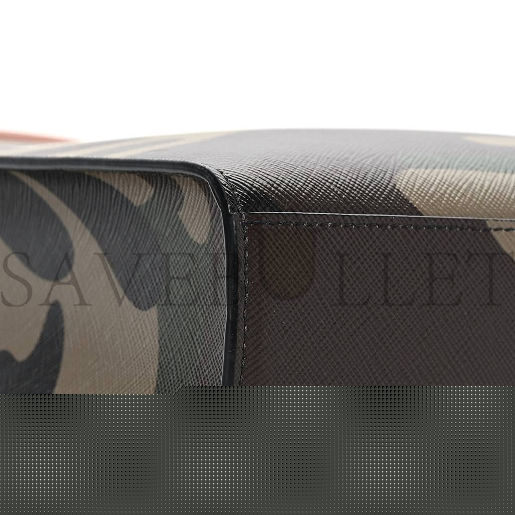 Ce**e canvas calfskin mini vertical cabas khaki (20*17*6cm)