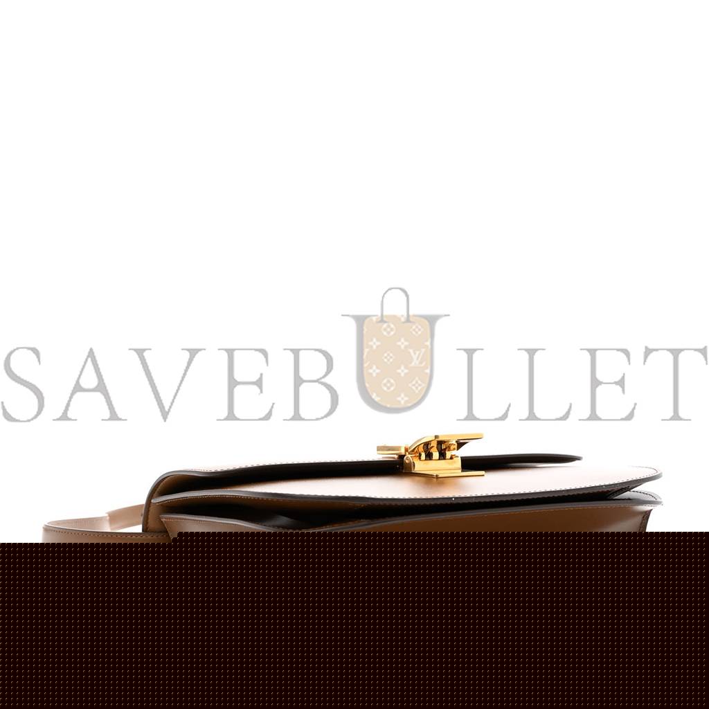 Ce**e box calfskin medium classic box flap bag camel (23*20*6cm)