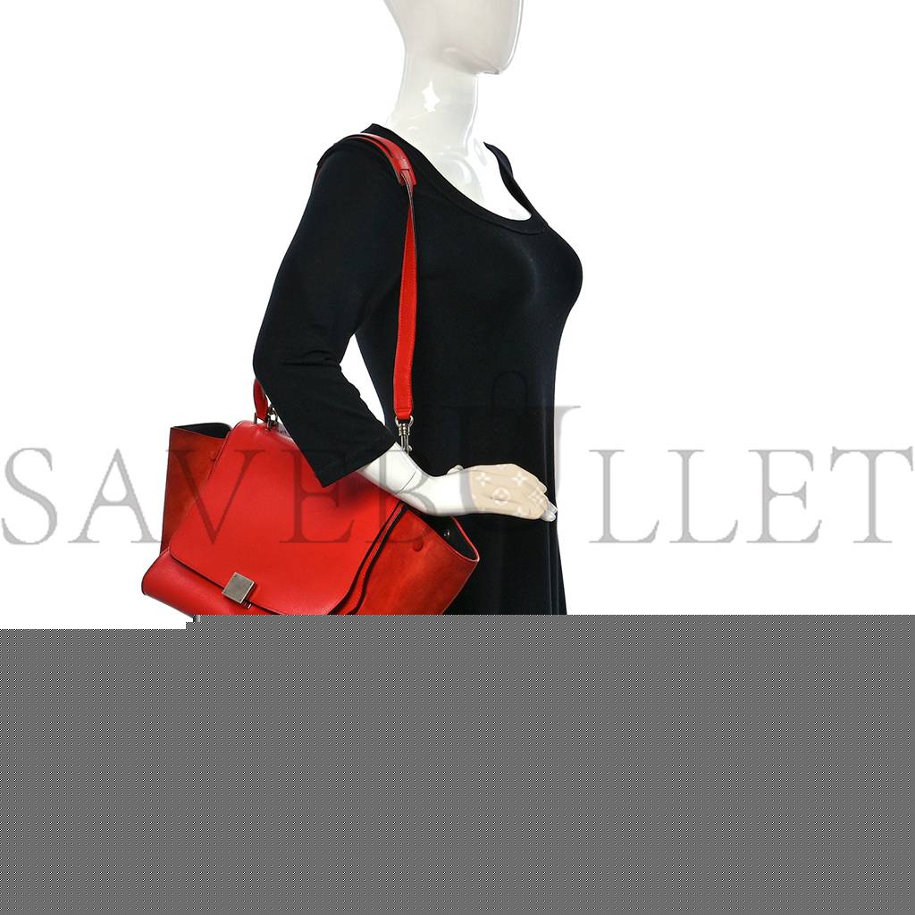 Ce**e drummed calfskin medium trapeze orange (30*24*18cm)
