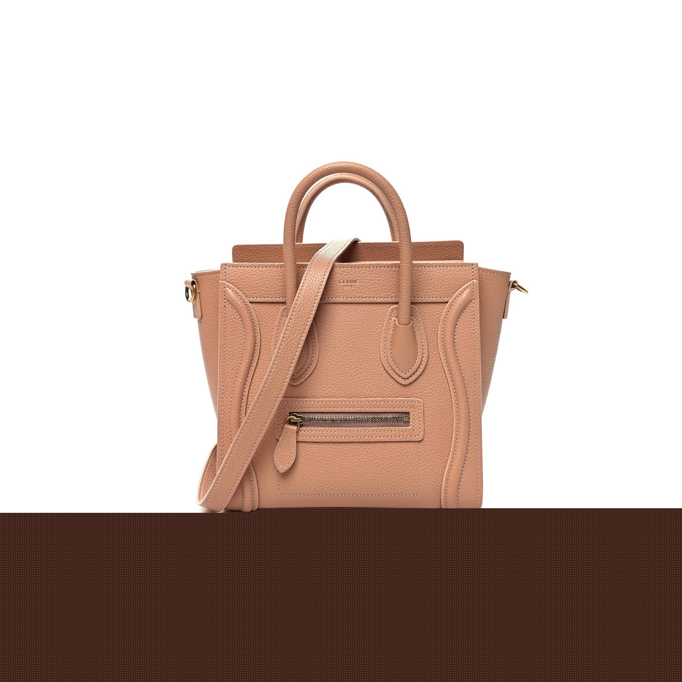 Ce**e drummed calfskin nano luggage desert rose (20*20*10cm)