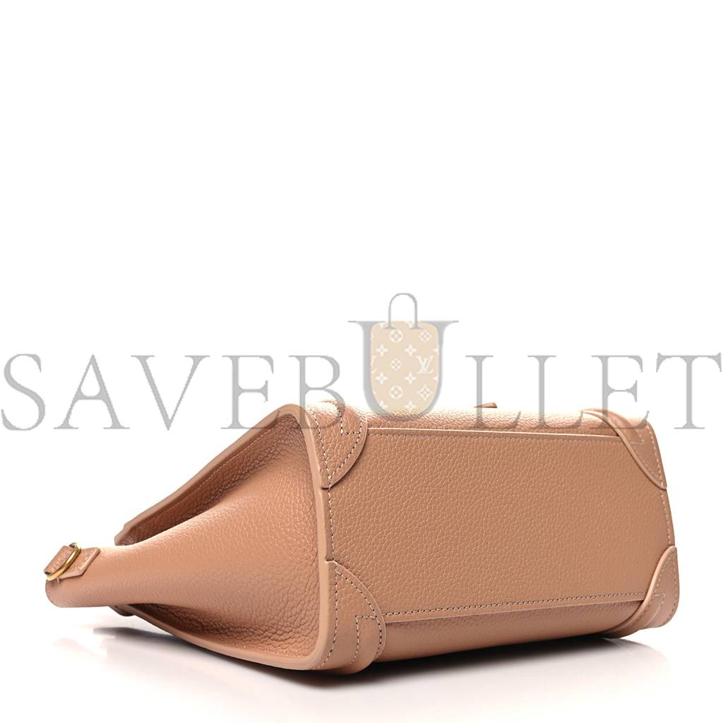 Ce**e drummed calfskin nano luggage desert rose (20*20*10cm)
