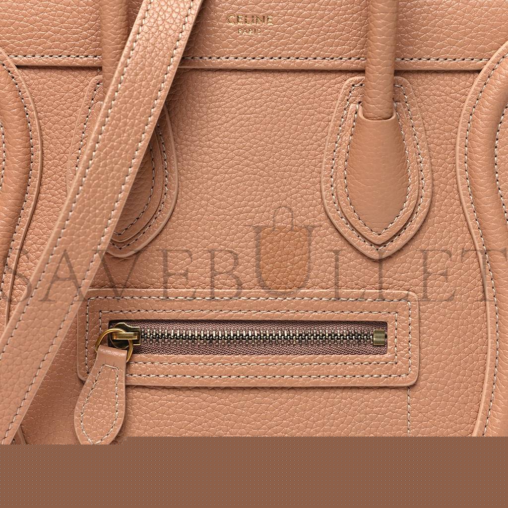Ce**e drummed calfskin nano luggage desert rose (20*20*10cm)