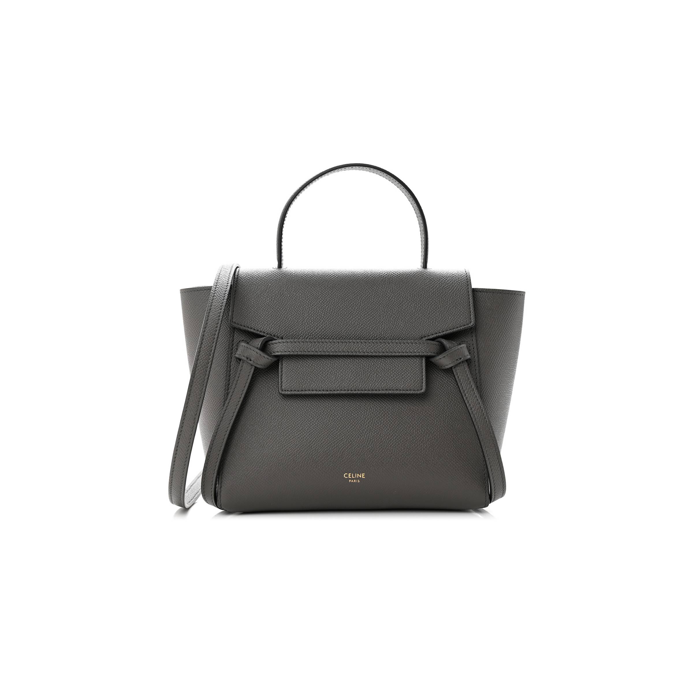 Ce**e grained calfskin nano belt bag grey (20*19*11cm)