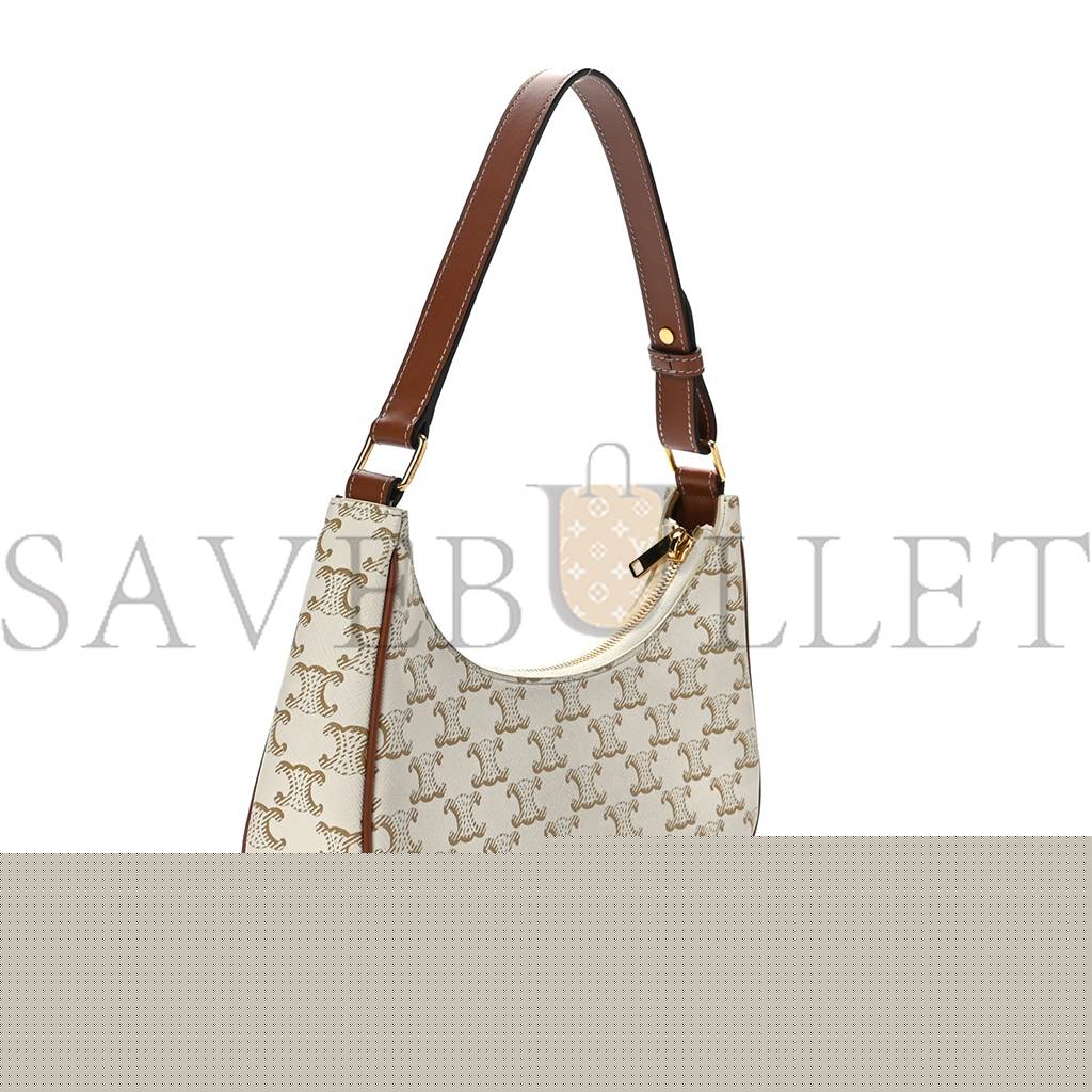 Ce**e canvas calfskin ava triomphe shoulder bag white (24*13*7cm)