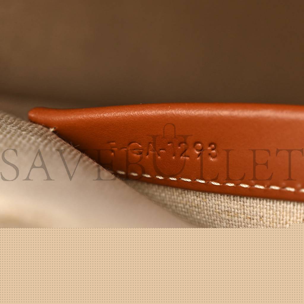 Ce**e canvas calfskin jacquard cabas tobacco tan (41*29*17cm)