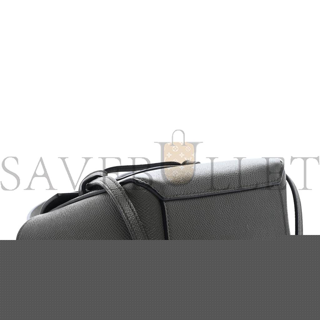 Ce**e grained calfskin pico belt bag grey (16*15*8cm)