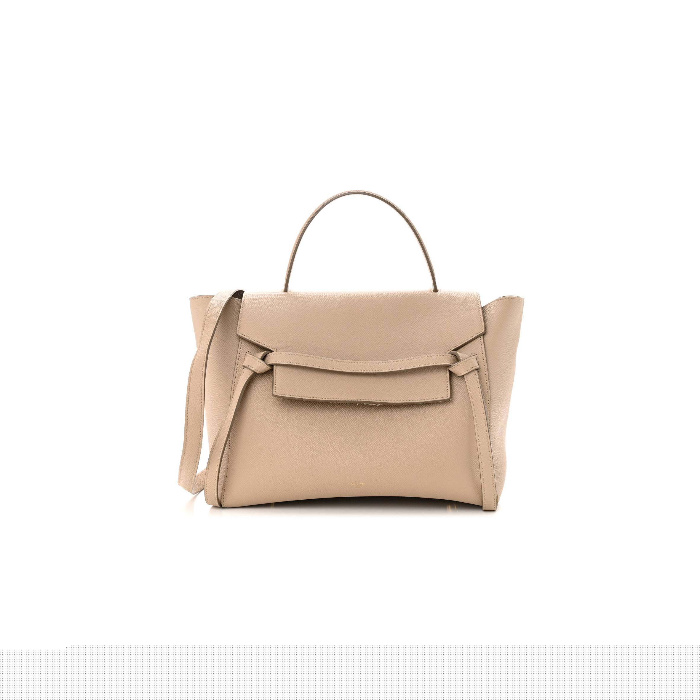 Ce**e grained calfskin mini belt bag light taupe (28*22*18cm)