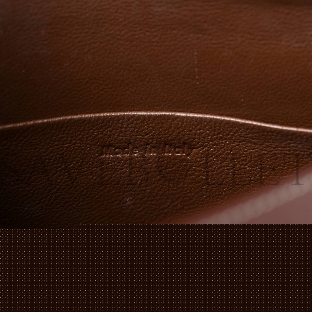 Ce**e glazed calfskin small bi-color trotteur chestnut (18*17*4cm)