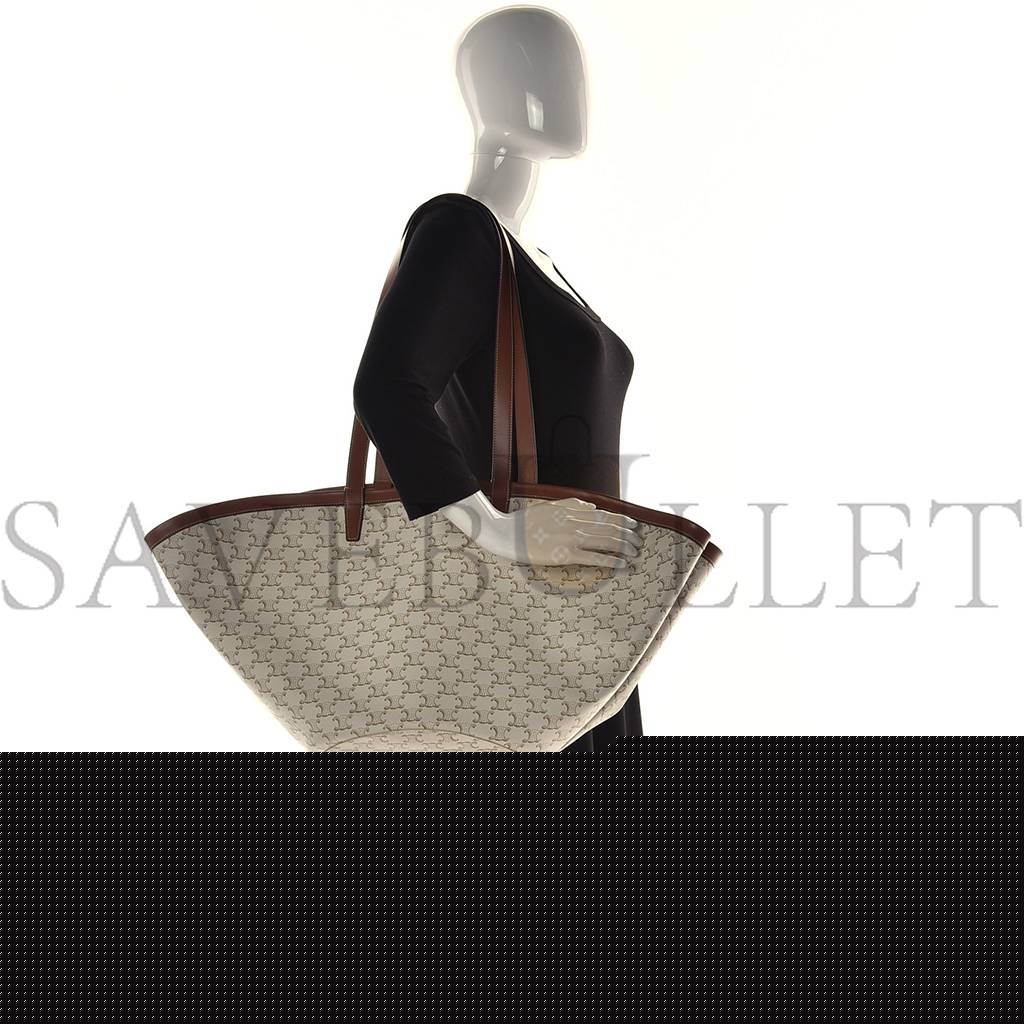 Ce**e calfskin canvas triomphe large couffin white (31*23*20cm)