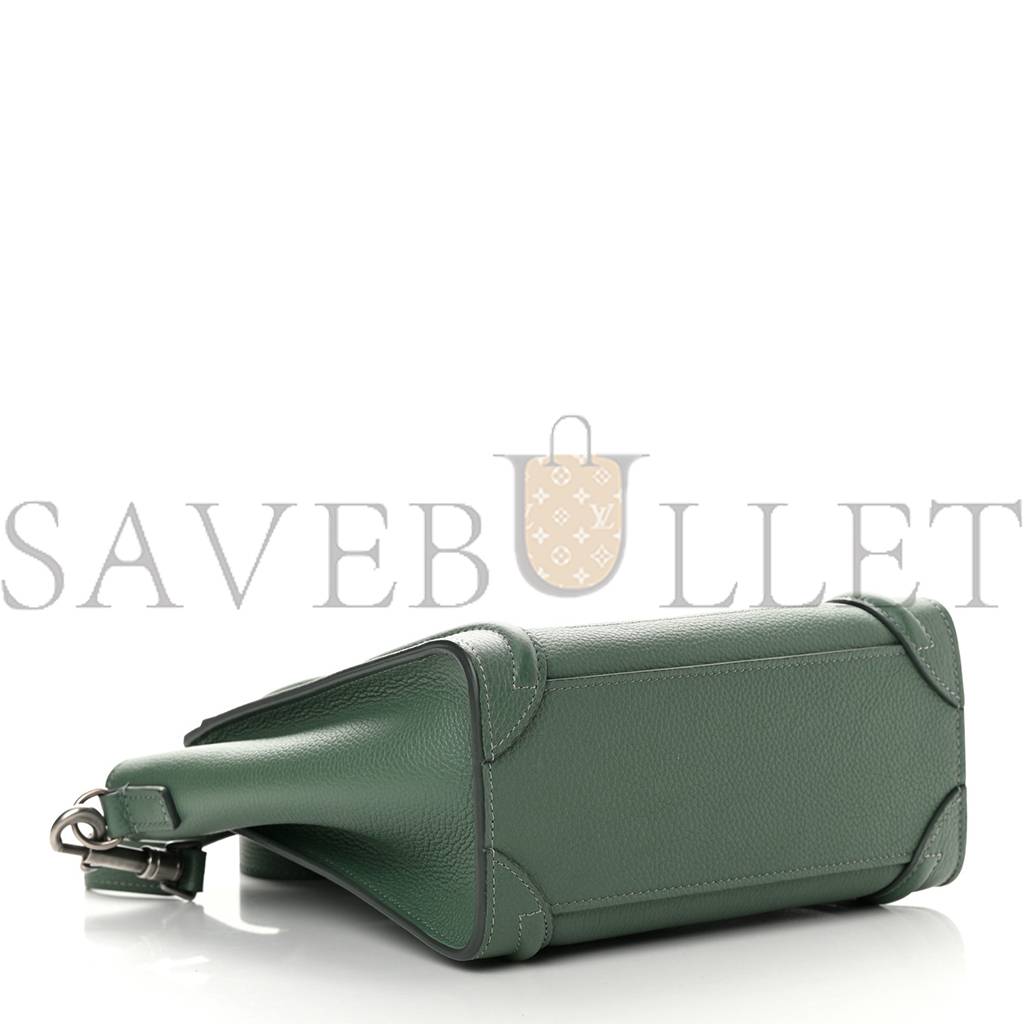 Ce**e drummed calfskin nano luggage celadon (21*20*10cm)