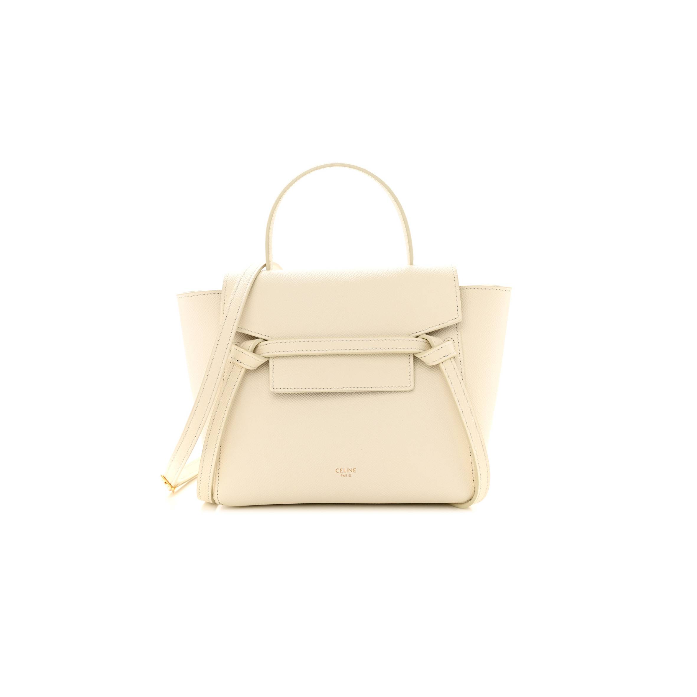 Ce**e grained calfskin nano belt bag white  (15*14*8cm)