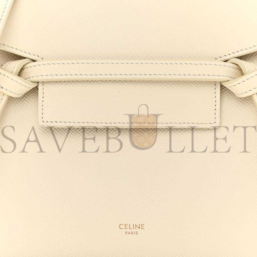 Ce**e grained calfskin nano belt bag white  (15*14*8cm)