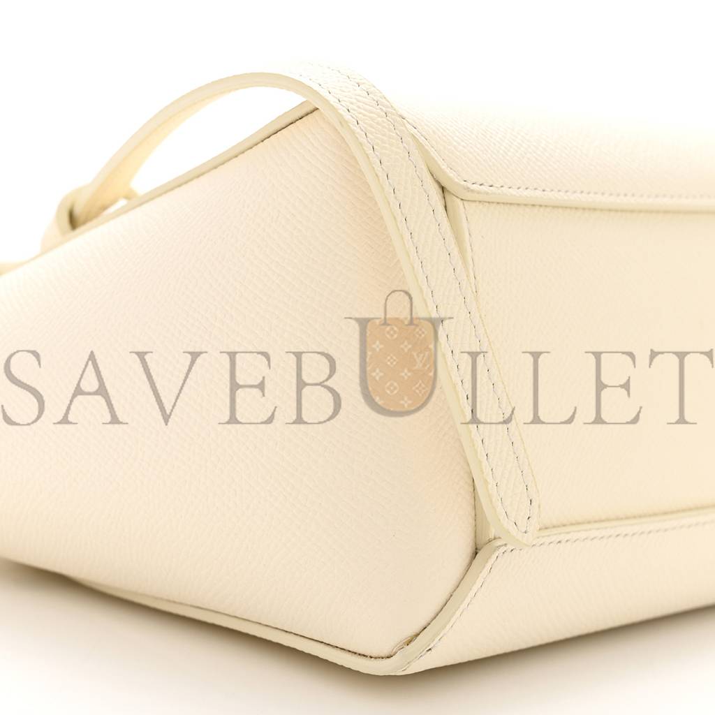 Ce**e grained calfskin nano belt bag white  (15*14*8cm)