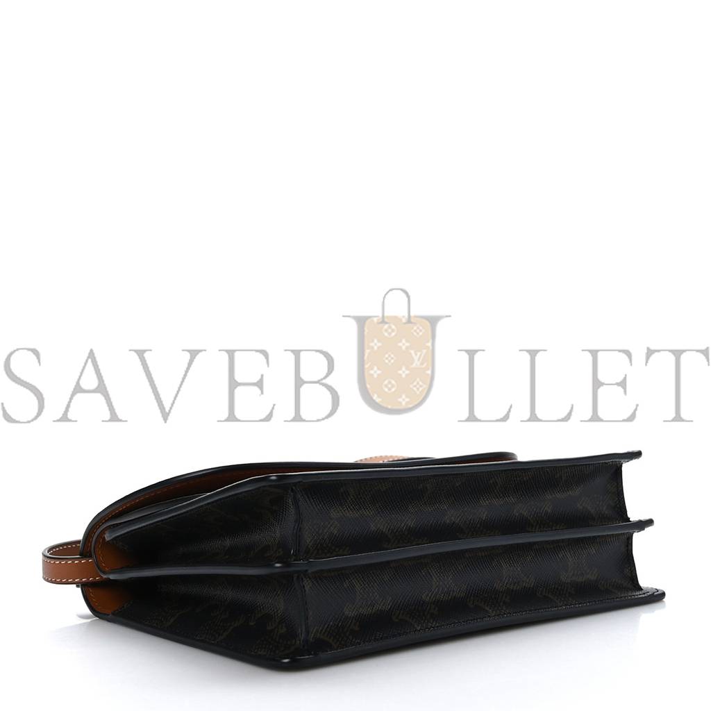 Ce**e triomphe canvas lambskin wallet on strap tan (20*13*6cm)