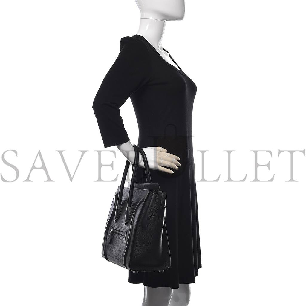 Ce**e drummed calfskin micro luggage black (26*26*14cm)
