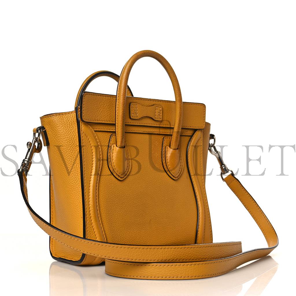 Ce**e drummed calfskin nano luggage ocre (20*20*10cm)