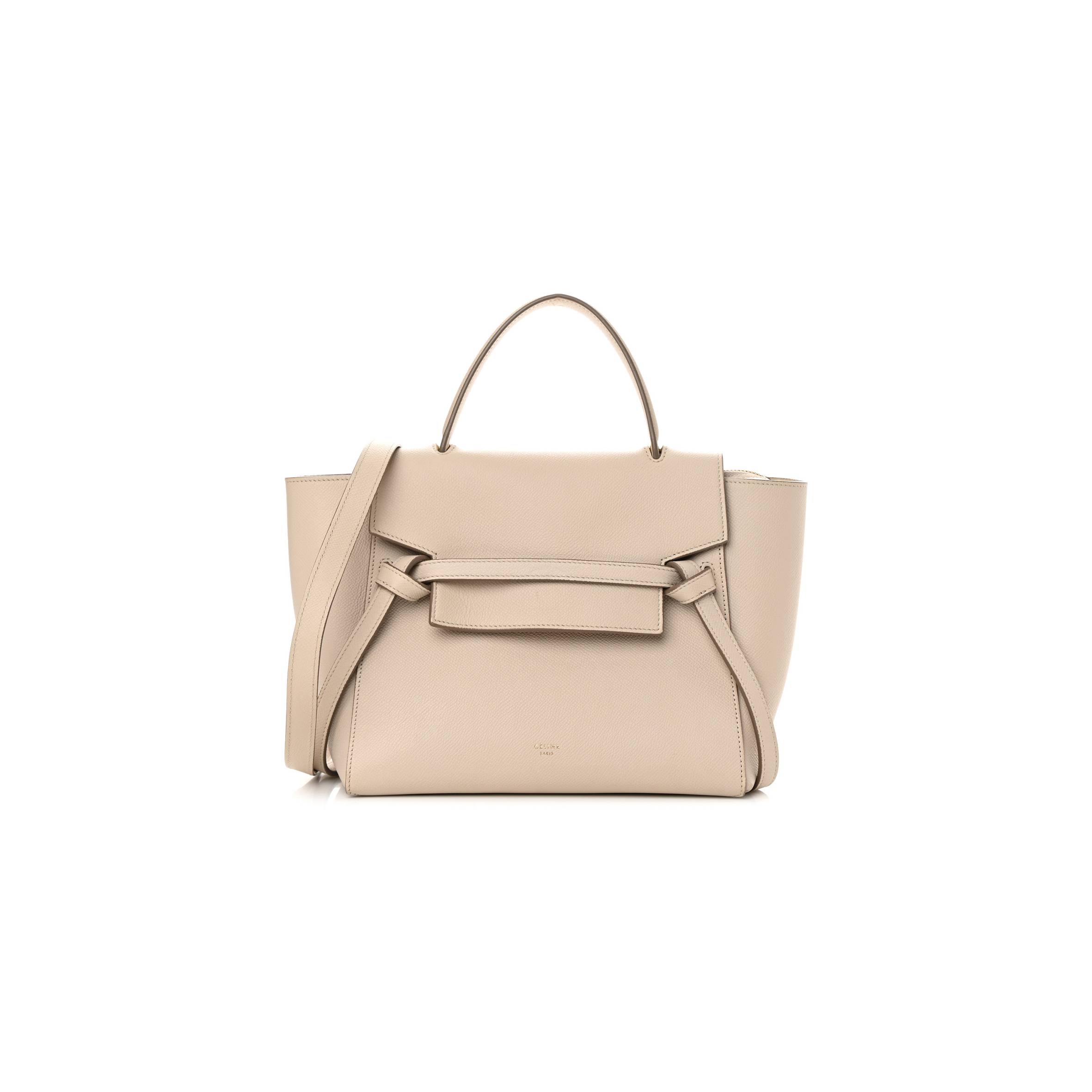 Ce**e grained calfskin micro belt bag light taupe (24*22*13cm)