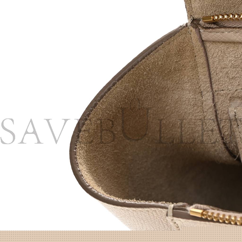 Ce**e grained calfskin micro belt bag light taupe (24*22*13cm)