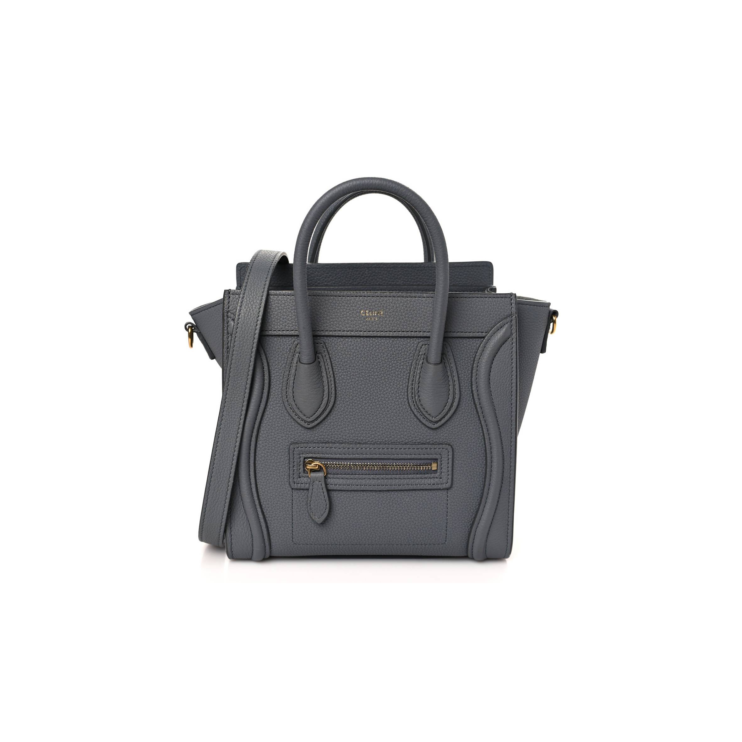 Ce**e drummed calfskin nano luggage kohl (20*19*10cm)