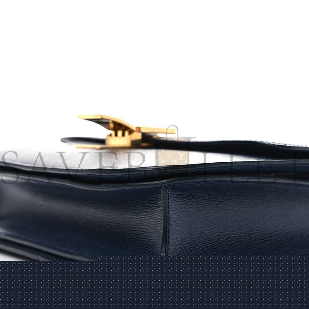 Ce**e liege calfskin medium classic box flap bag dark blue (23*18*6cm)