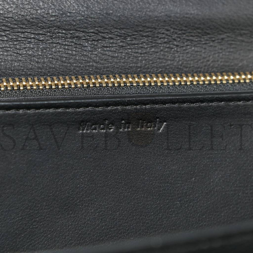 Ce**e box calfskin medium classic box flap bag black (23*18*7cm)