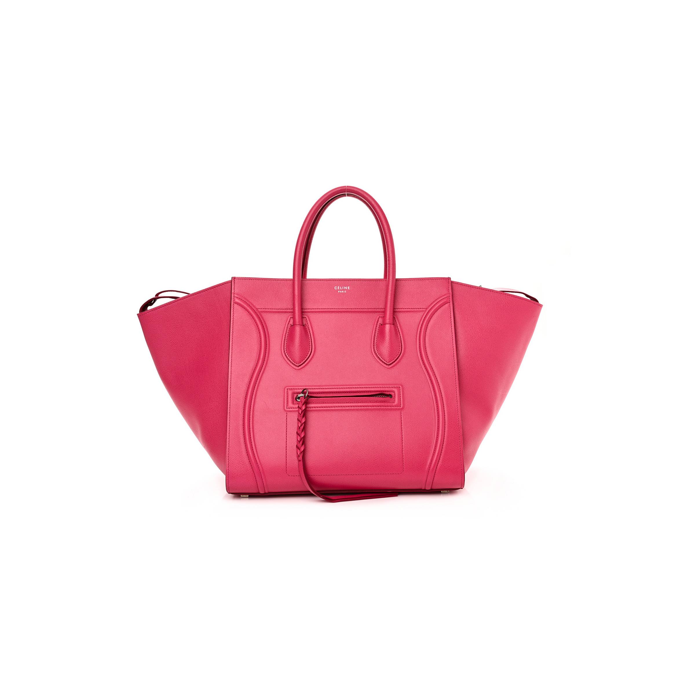 Ce**e grained calfskin medium phantom luggage fuchsia (30*27*25cm)