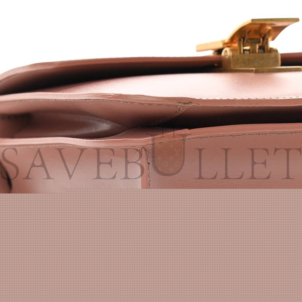 Ce**e box calfskin teen classic box flap bag antique rose (18*15*6cm)