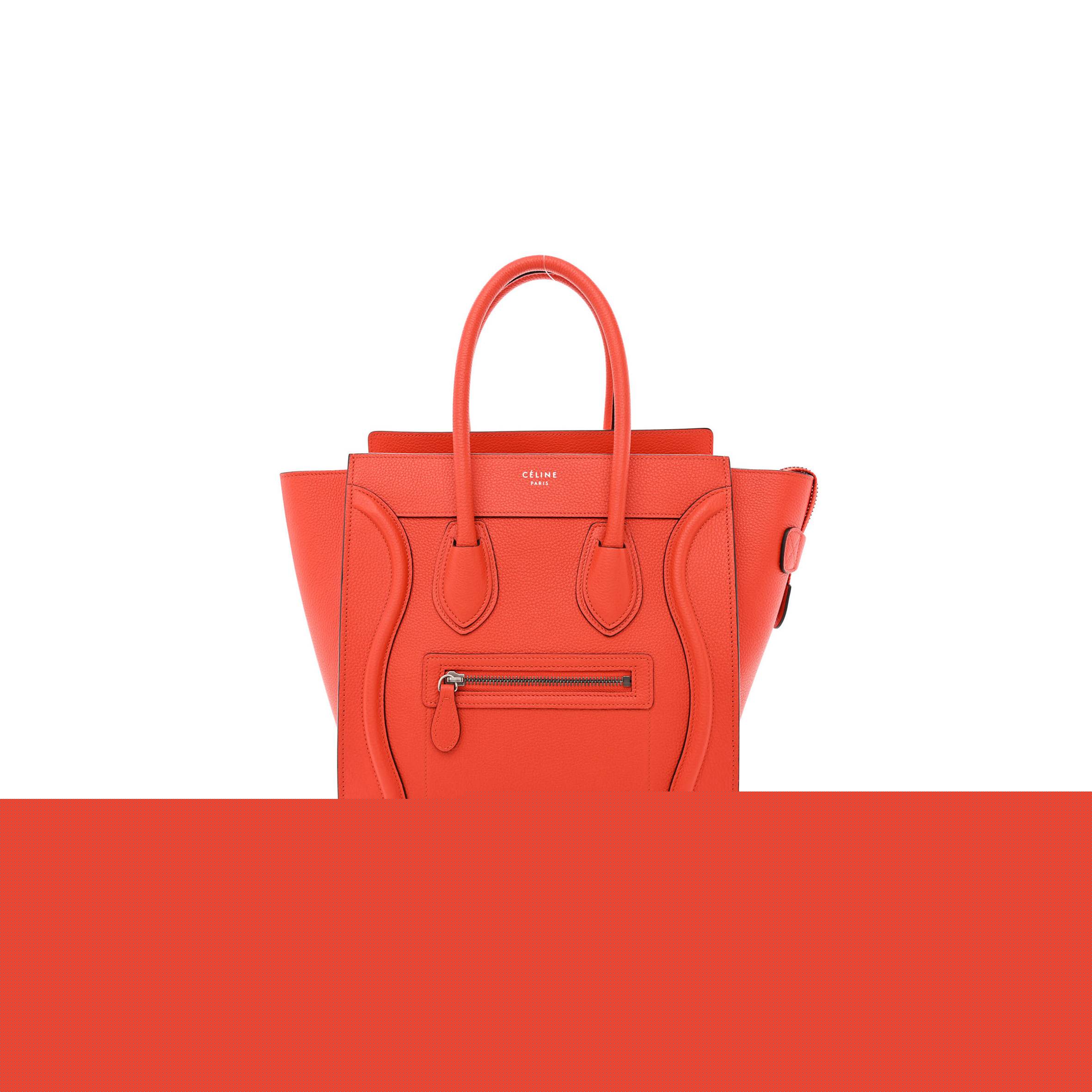Ce**e drummed calfskin micro luggage vermillion (27*26*13cm)